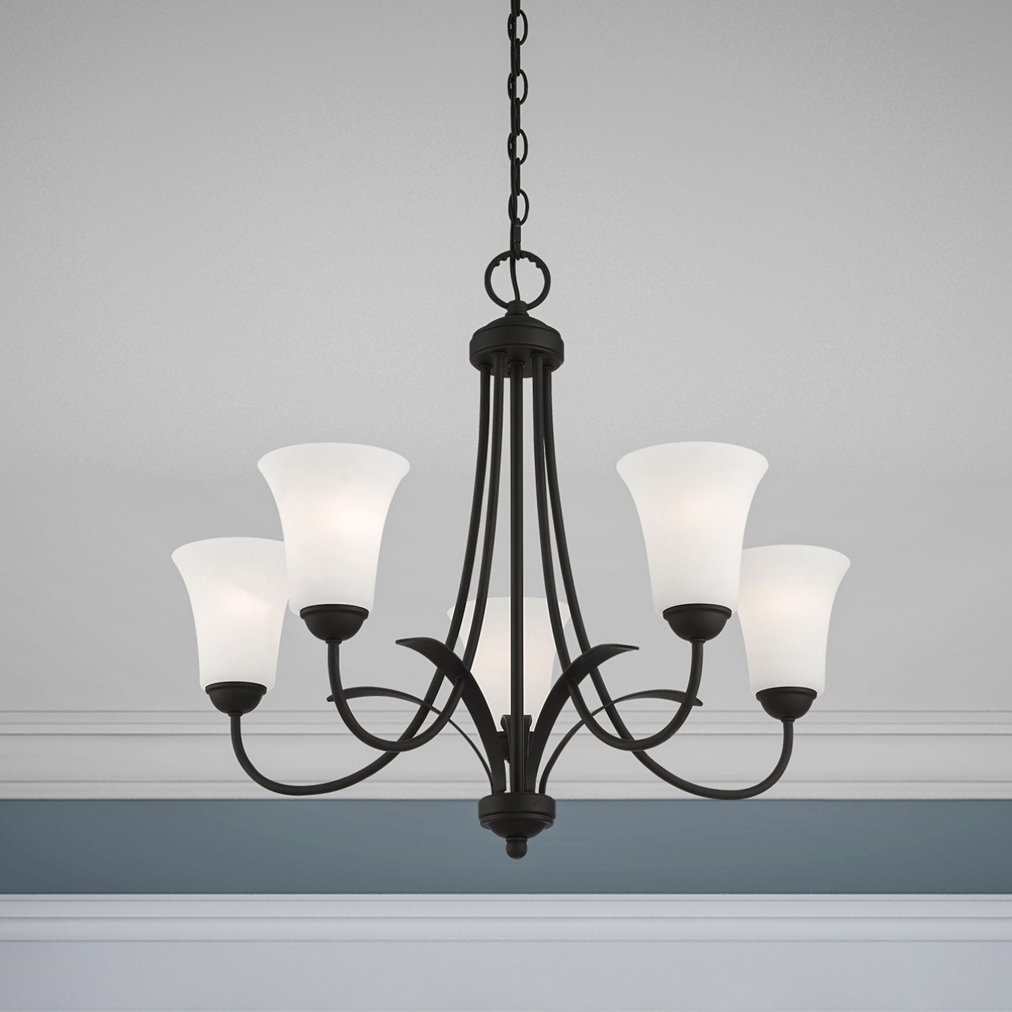 Ridgedale 5-Light Black Shaded Chandelier