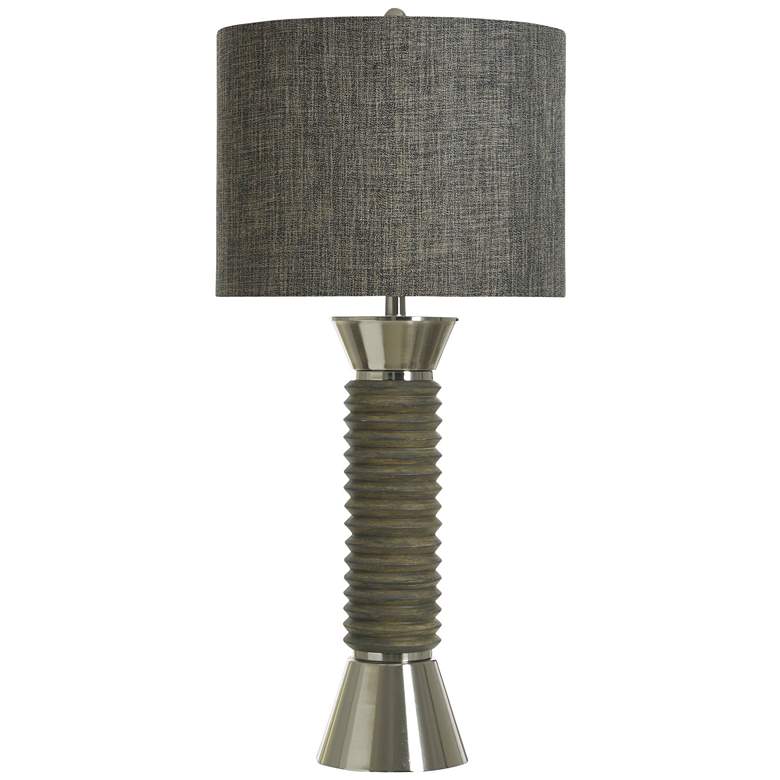 Image 1 Ridgeland Garrison Gray and Brushed Steel Table Lamp