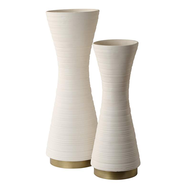 Image 2 Ridgeline Set of 2 White Ceramic Vases