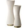 2_Ridgeline Set of 2 White Ceramic Vases