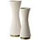 Ridgeline Set of 2 White Ceramic Vases