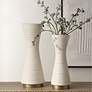 1_Ridgeline Set of 2 White Ceramic Vases