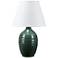 Ridges Green Ceramic Table Lamp with Pine Green Glaze