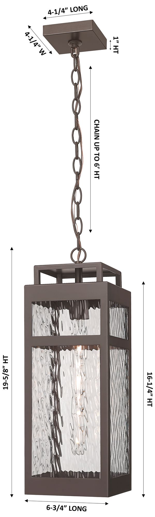 Image 2 Ridgeway 20" Bronze Coastal Outdoor Pendant With Striped Clear Glass more views