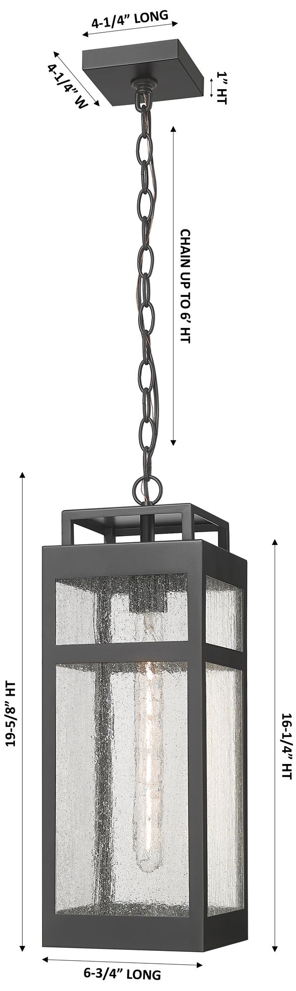 Thumbnail2 of Ridgeway 20" Matte Black Coastal Outdoor Pendant With Striped Clear Glass more views