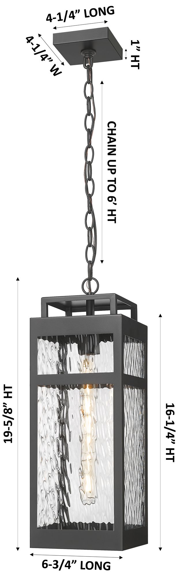 Image 3 Ridgeway 20" Matte Black Coastal Outdoor Pendant With Water Glass more views