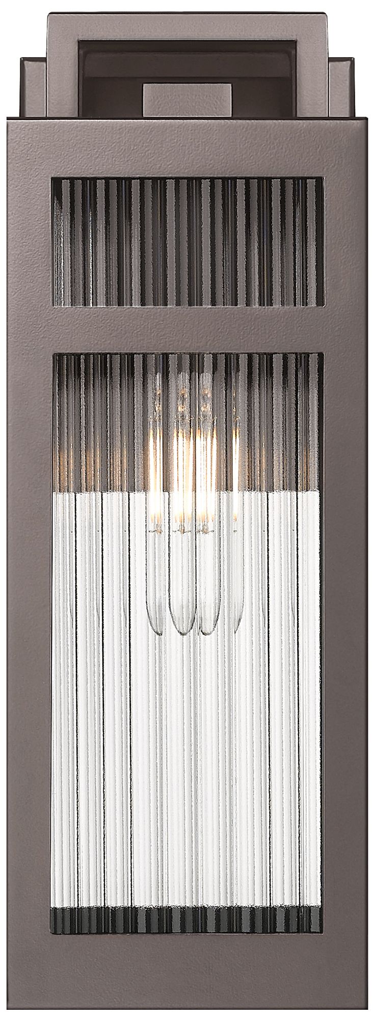 Image 2 Ridgeway 5" Bronze Coastal Outdoor Sconce With Striped Clear Glass more views
