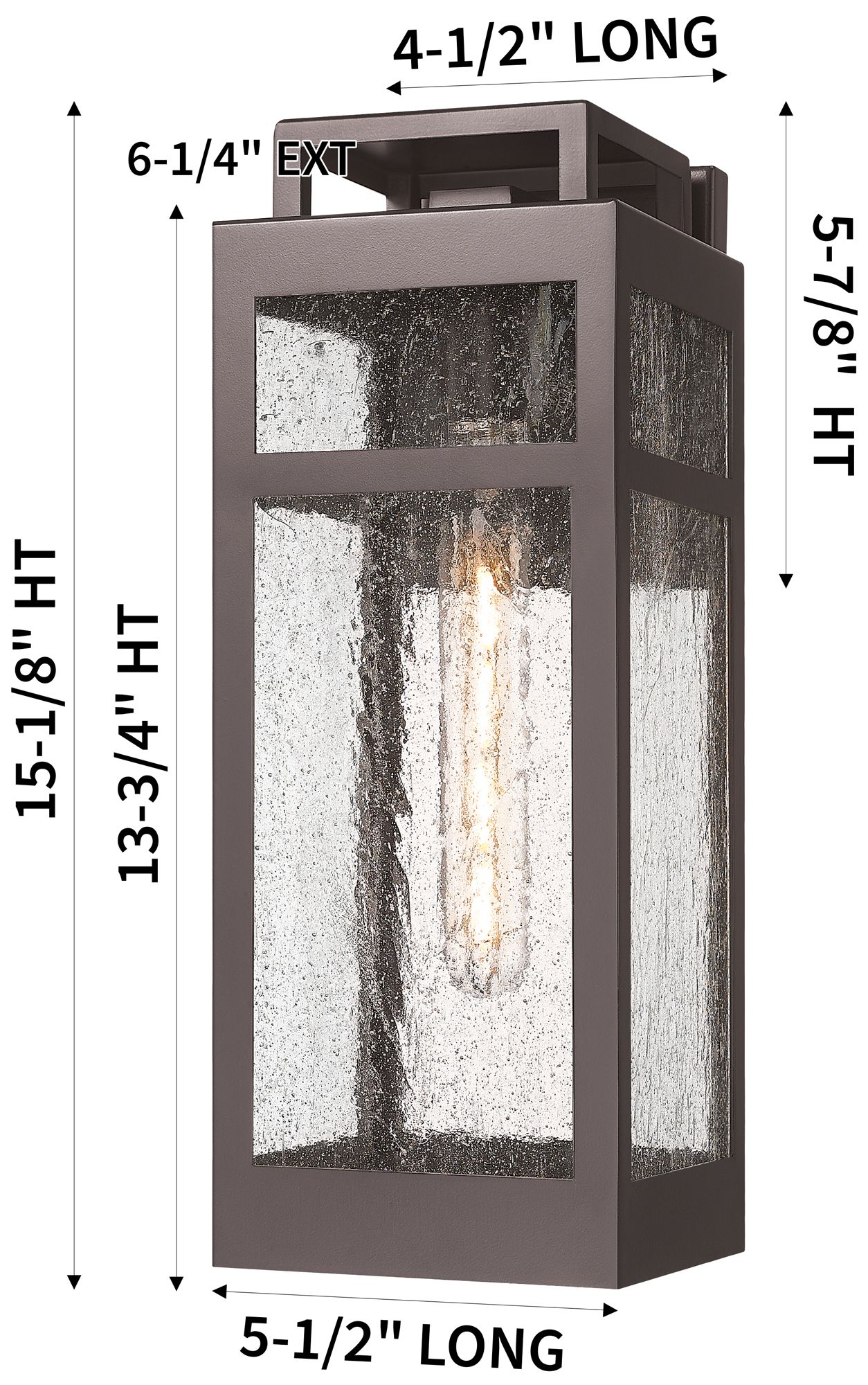 Image 4 Ridgeway 6" Bronze Coastal Outdoor Sconce With Seeded Glass more views