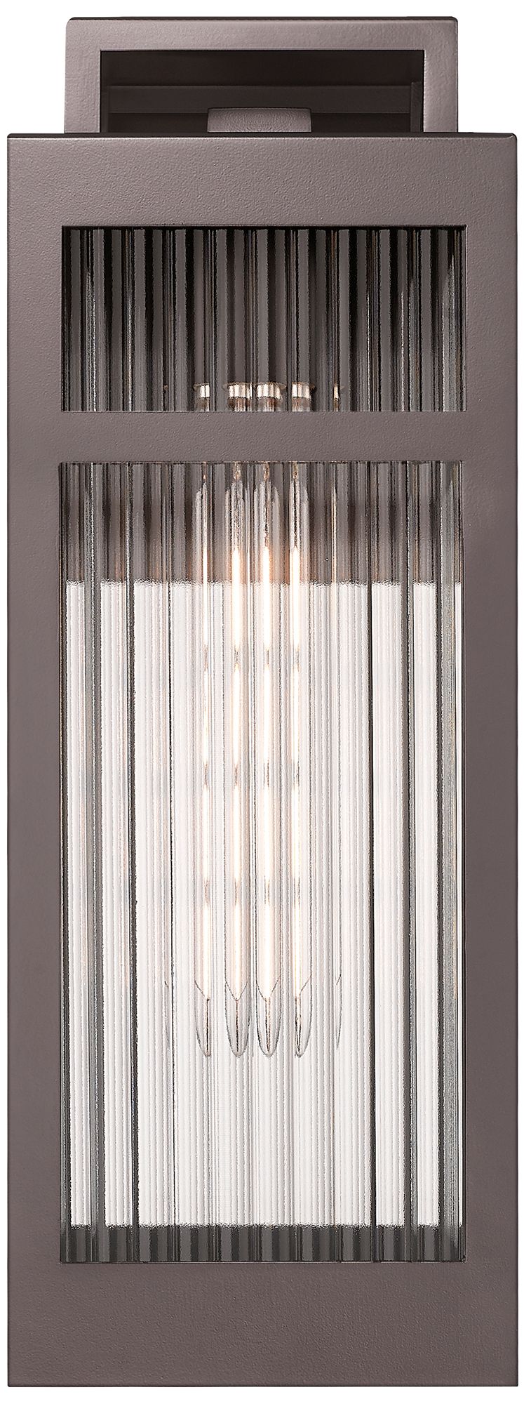 Image 2 Ridgeway 6" Bronze Coastal Outdoor Sconce With Striped Clear Glass more views
