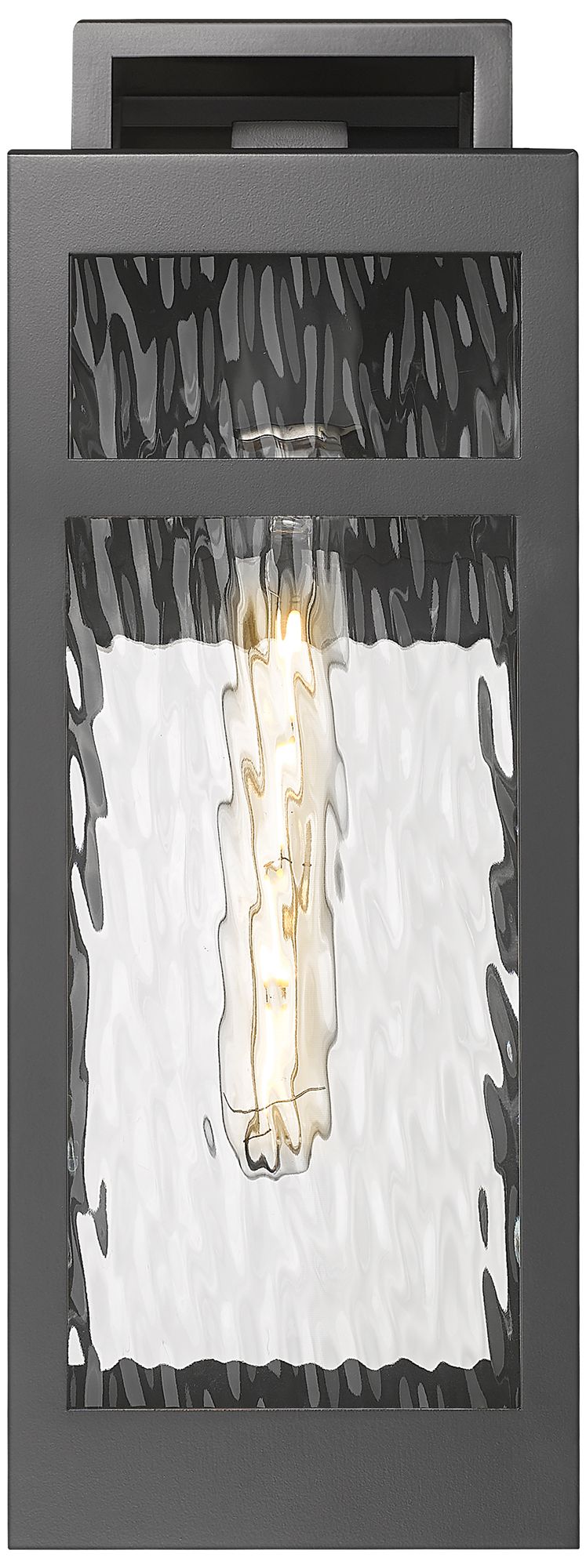 Image 2 Ridgeway 6" Matte Black Coastal Outdoor Sconce With Water Glass more views
