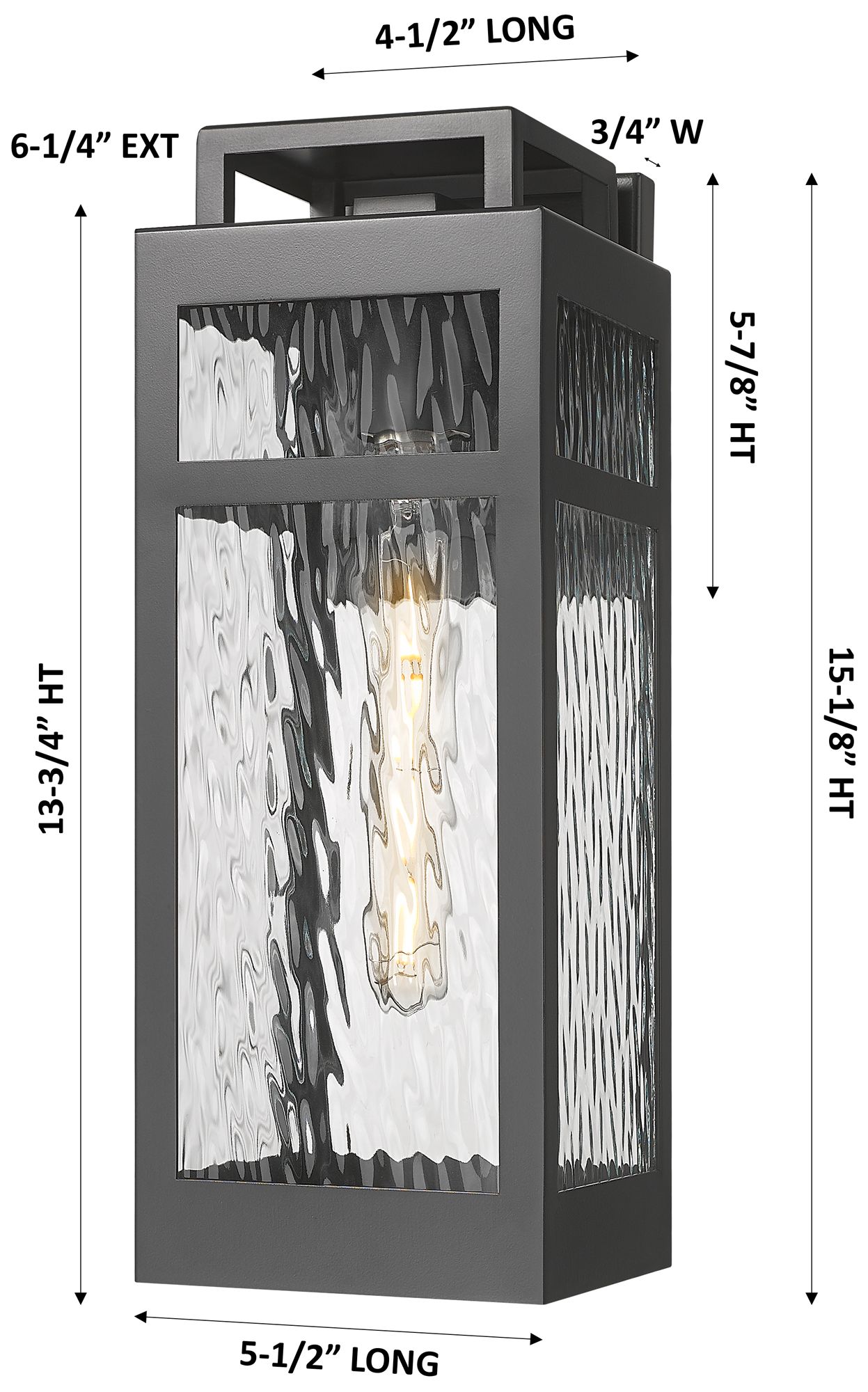 Image 5 Ridgeway 6" Matte Black Coastal Outdoor Sconce With Water Glass more views