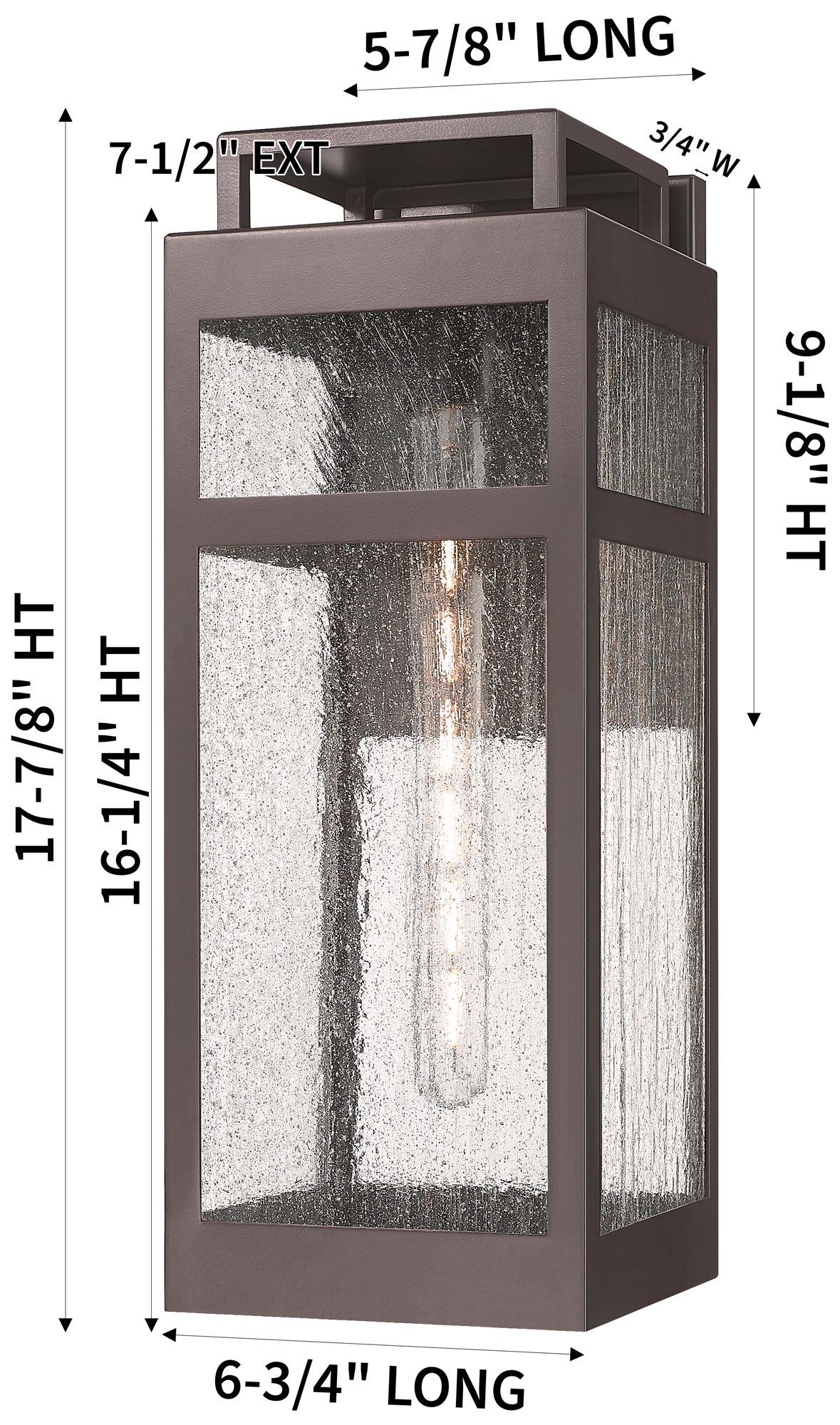 Image 4 Ridgeway 8" Bronze Coastal Outdoor Sconce With Seeded Glass more views