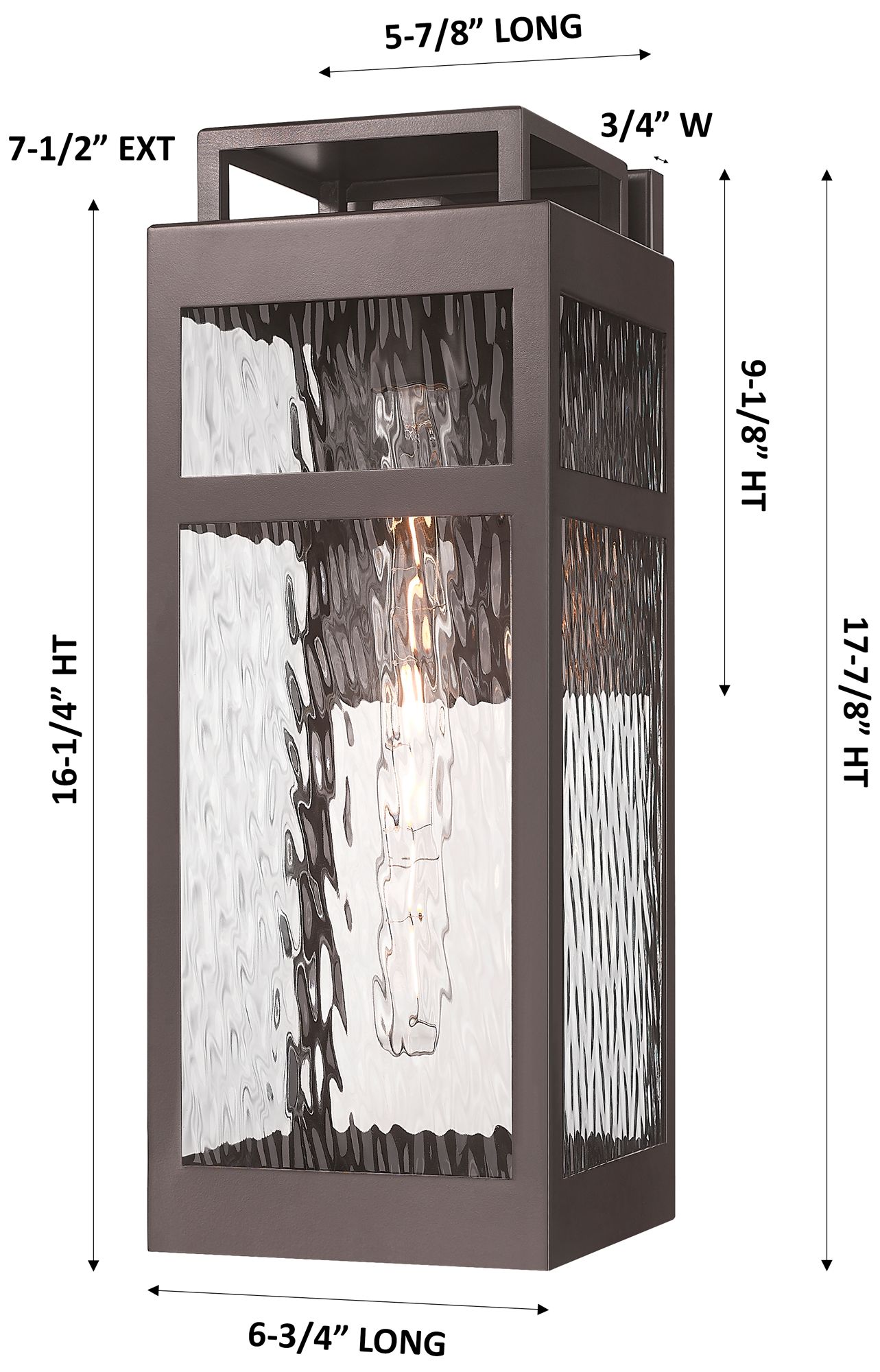 Image 4 Ridgeway 8" Bronze Coastal Outdoor Sconce With Water Glass more views