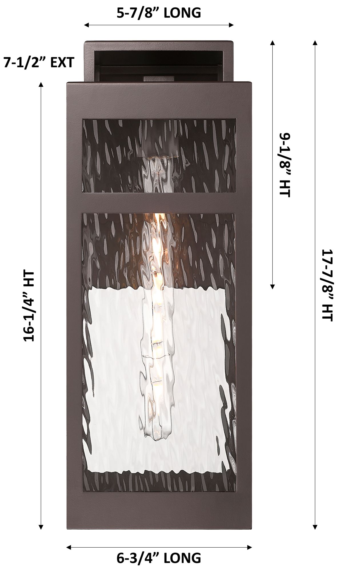 Image 5 Ridgeway 8" Bronze Coastal Outdoor Sconce With Water Glass more views