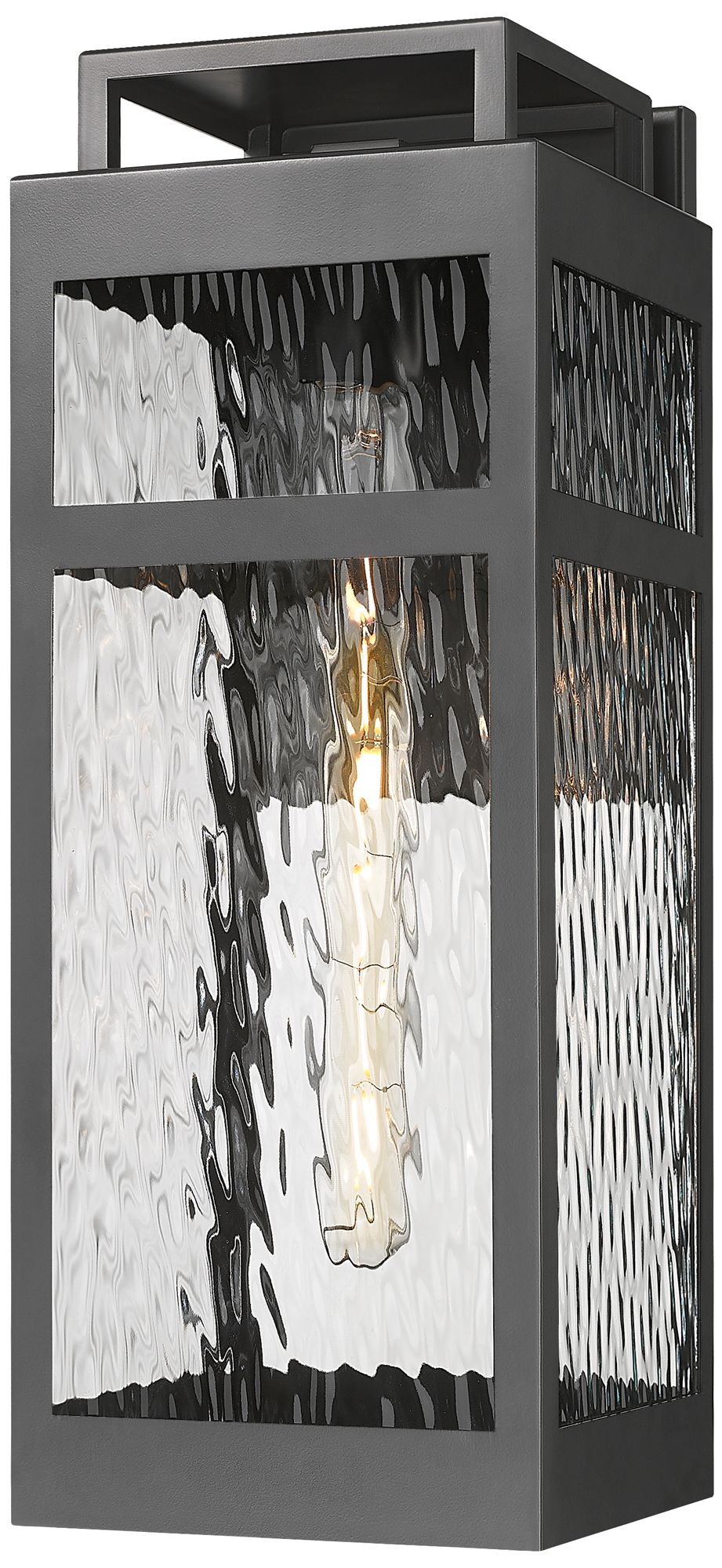 Ridgeway 8" Matte Black Coastal Outdoor Sconce With Water Glass