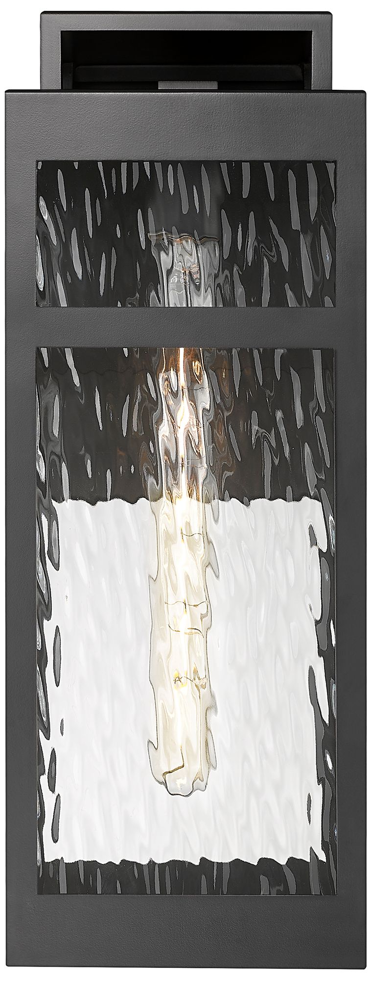 Image 2 Ridgeway 8" Matte Black Coastal Outdoor Sconce With Water Glass more views