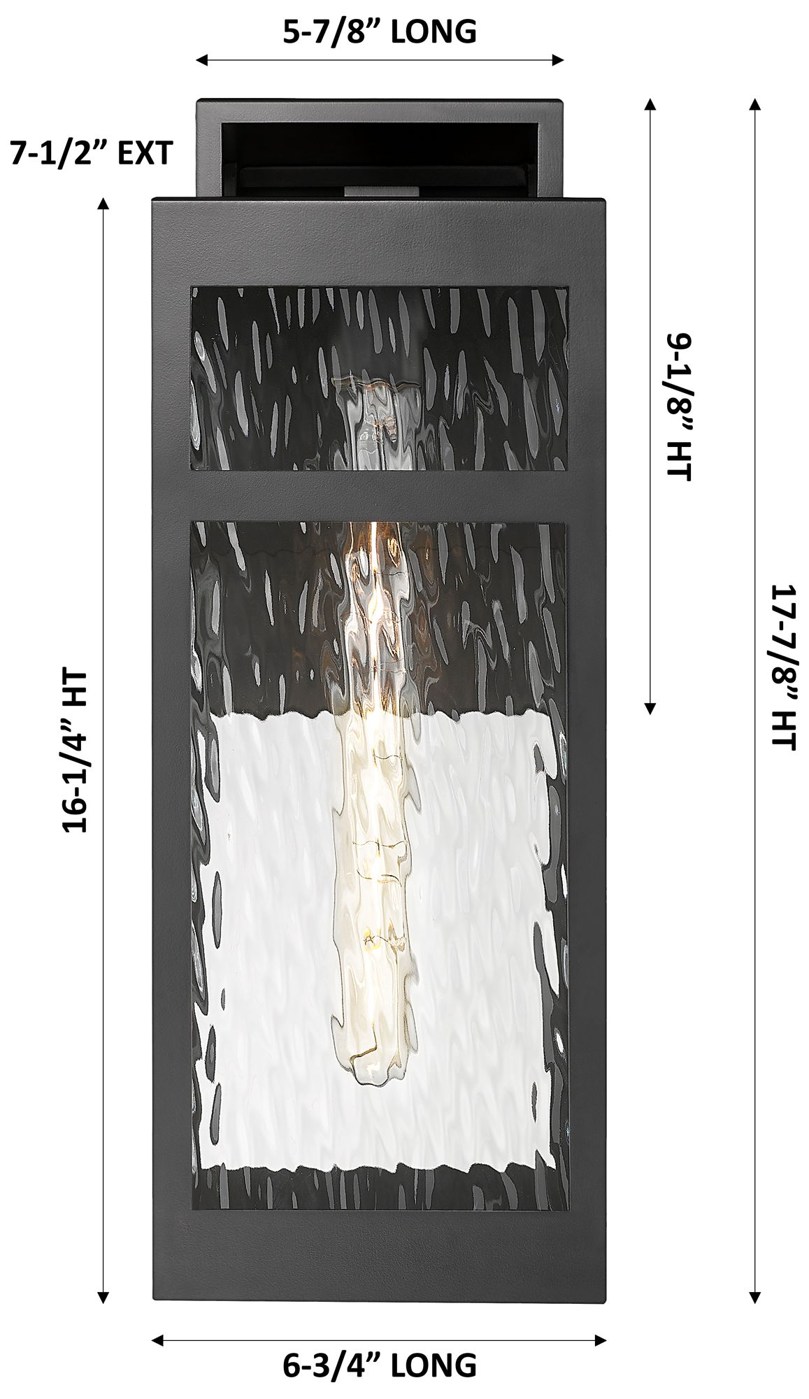 Image 6 Ridgeway 8" Matte Black Coastal Outdoor Sconce With Water Glass more views