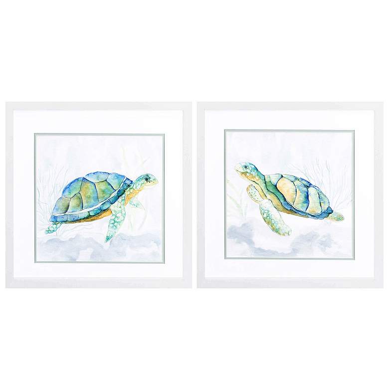 Image 1 Riding the Current 17"W x 17"H Framed Art Set of 2