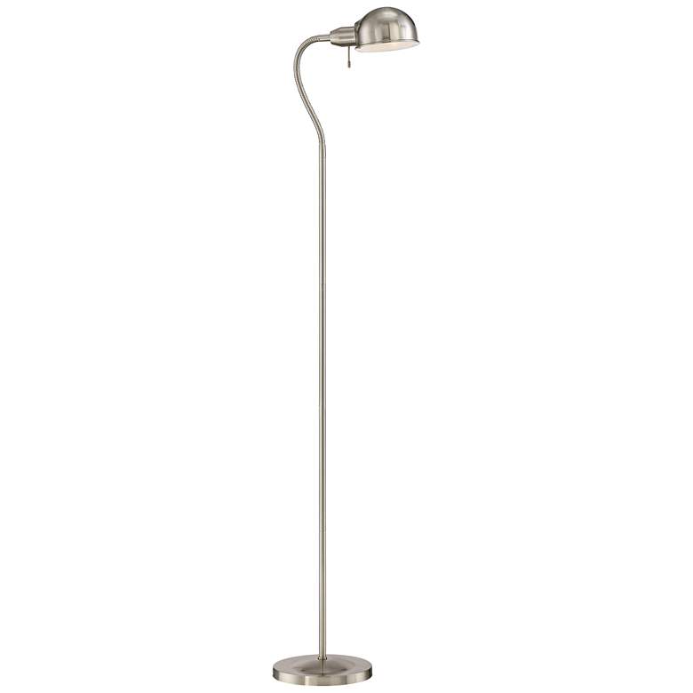 Image 7 Ridley Satin Nickel Gooseneck Floor Lamp with USB Dimmer more views