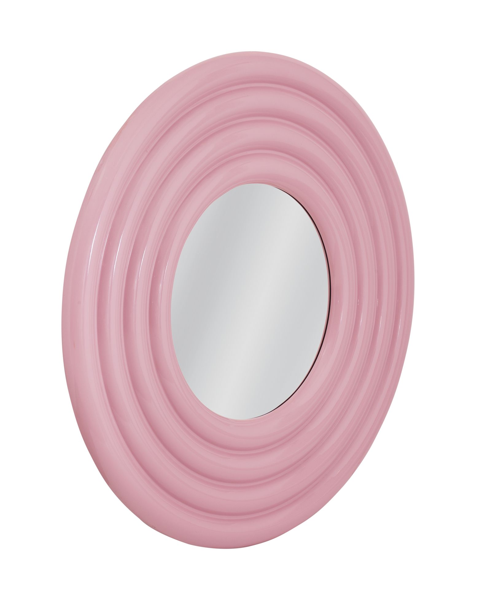 Image 2 Rigel 48"W x 48"H Glossy Pink Wall Mirror more views