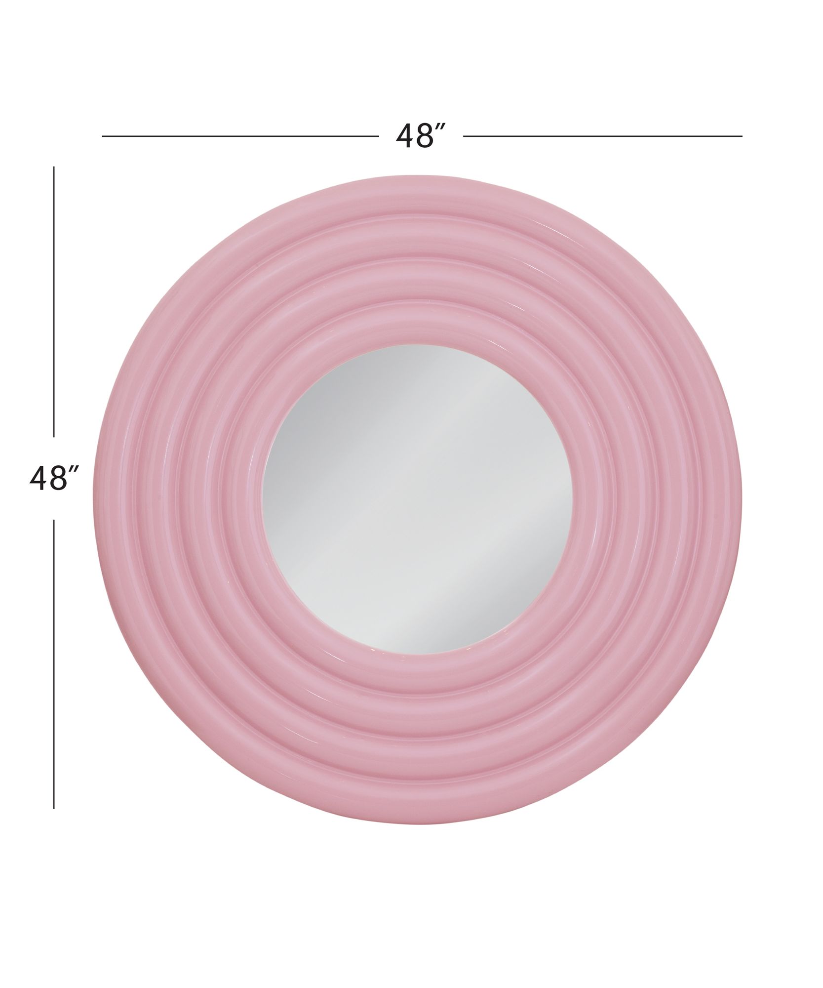 Image 4 Rigel 48"W x 48"H Glossy Pink Wall Mirror more views
