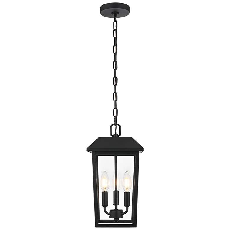 Image 2 Riggs 15" High Black 3-Light Outdoor Hanging Light
