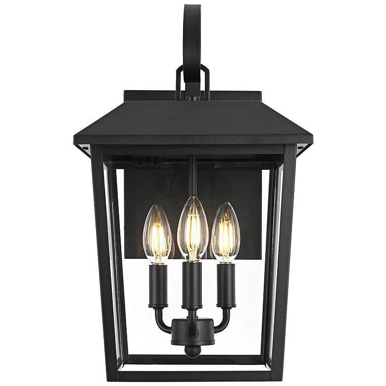 Image 1 Riggs 17 1/2" High Black 3-Light Outdoor Wall Light