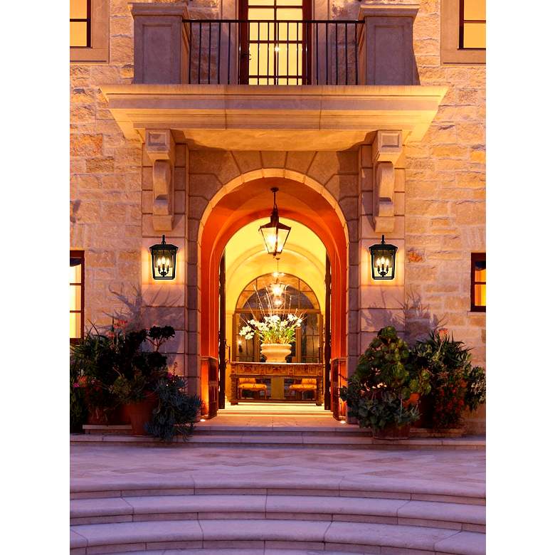 Image 2 Riggs 17 1/2" High Black 3-Light Outdoor Wall Light more views