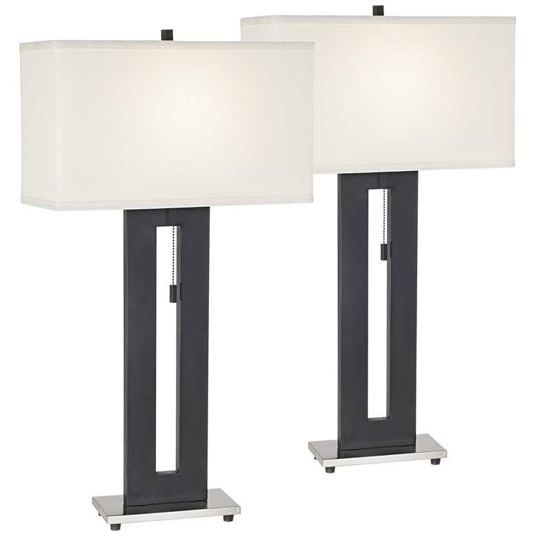 Image 1 Right Angle Black Table Lamp Set of 2