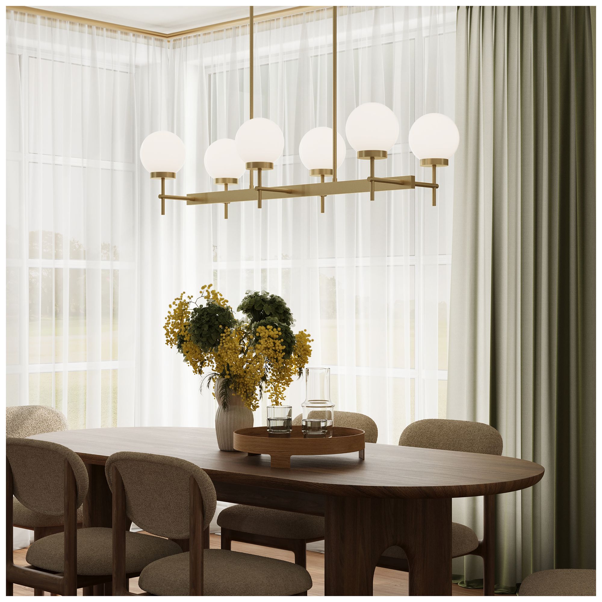 Image 2 Rigsby Six-Light  Linear Chandelier more views