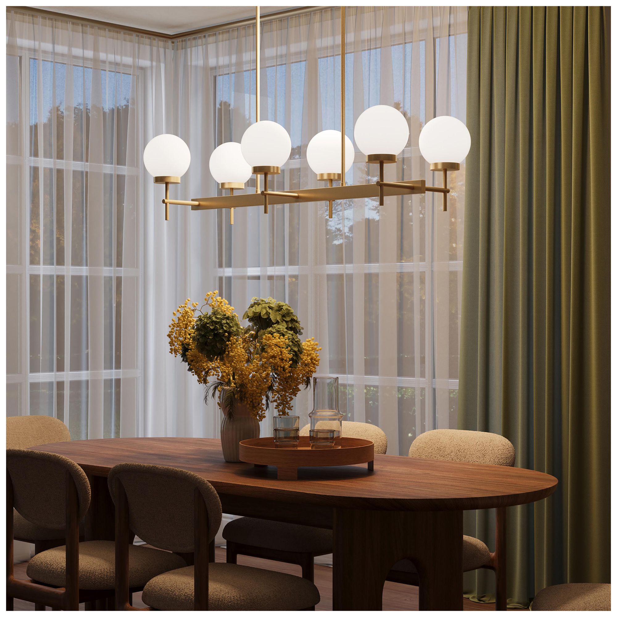 Image 4 Rigsby Six-Light  Linear Chandelier more views