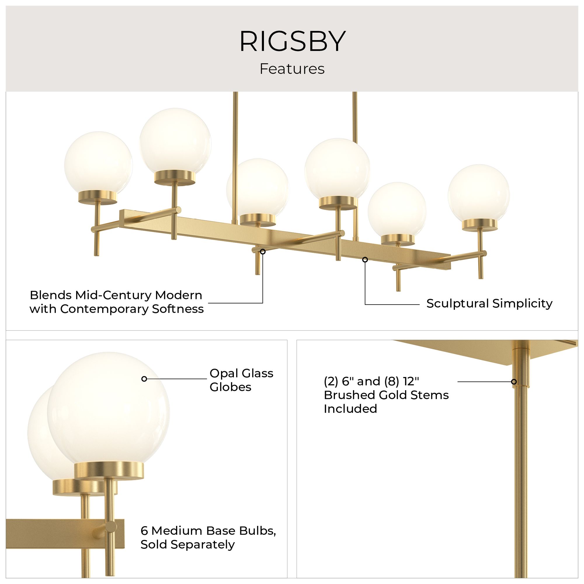 Rigsby Six-Light  Linear Chandelier
