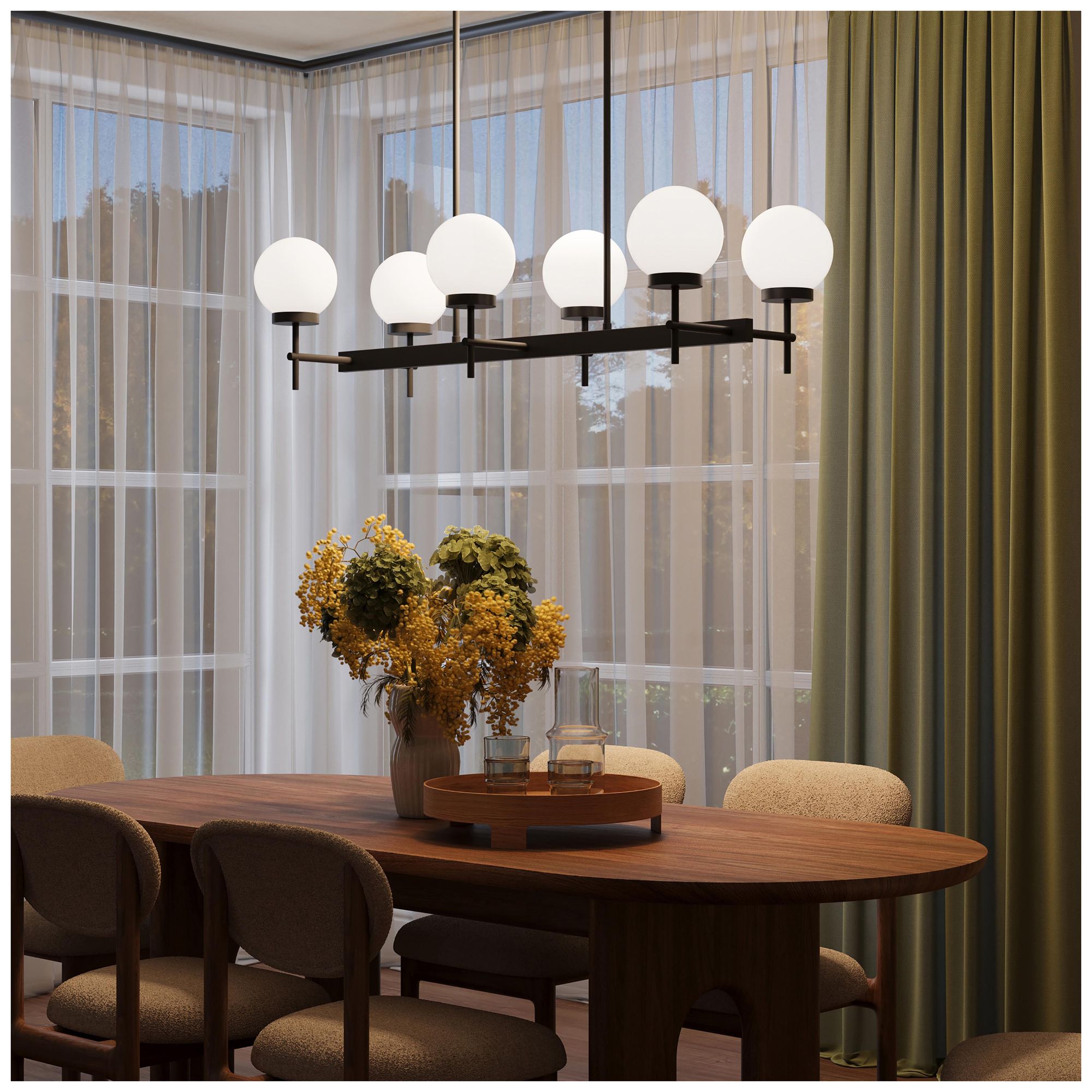 Image 5 Rigsby Six-Light  Linear Chandelier more views