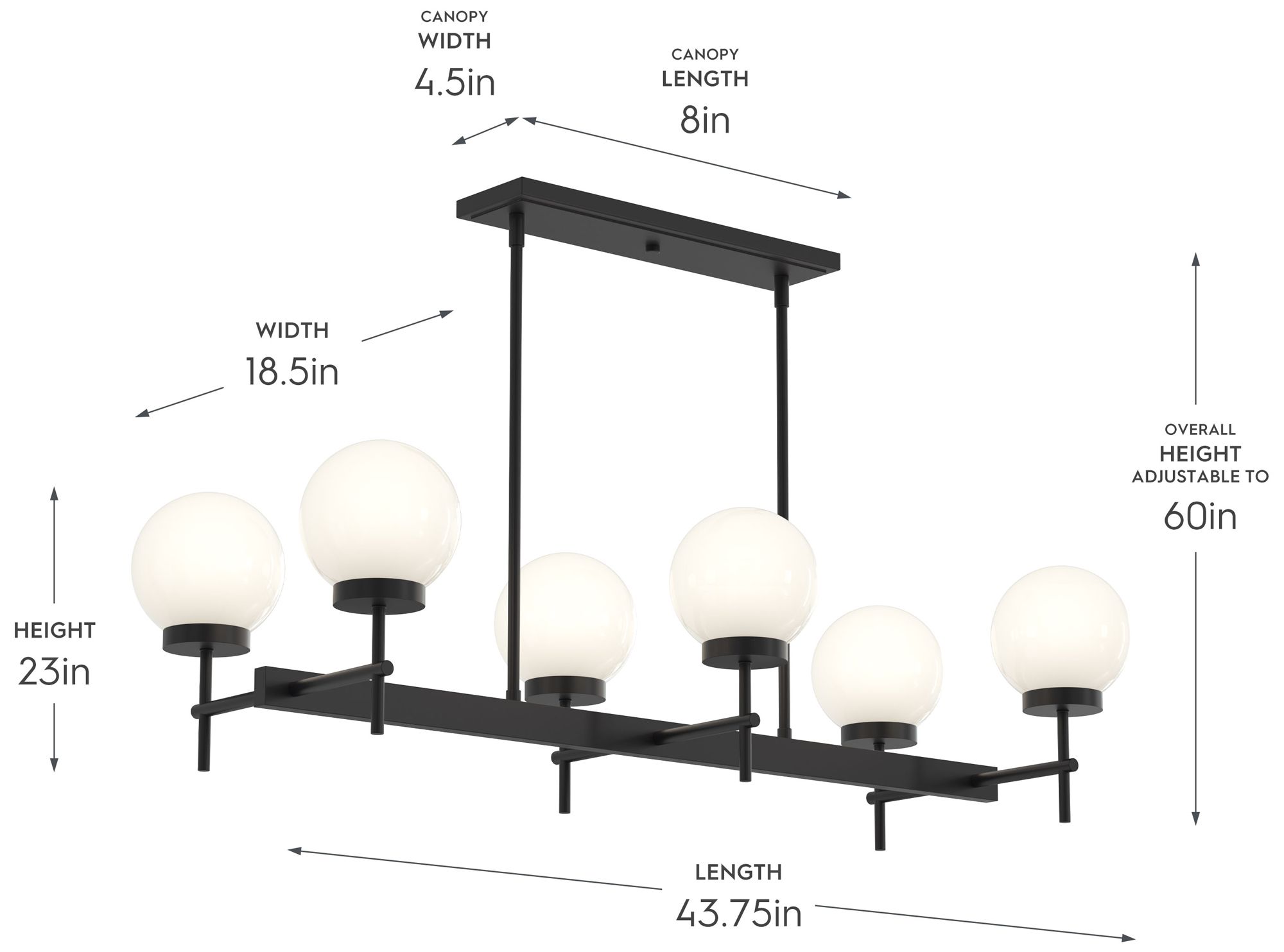 Image 6 Rigsby Six-Light  Linear Chandelier more views