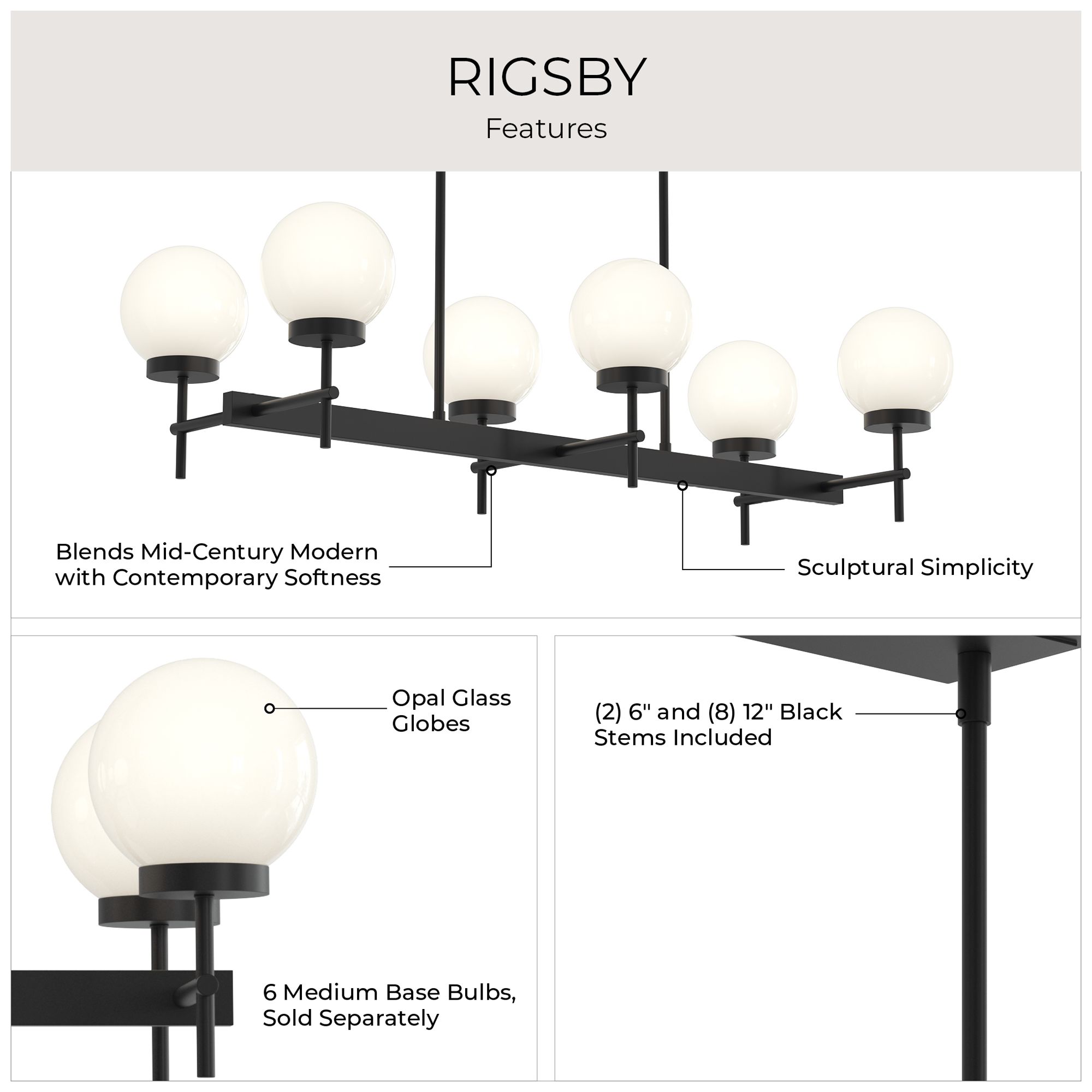Rigsby Six-Light  Linear Chandelier
