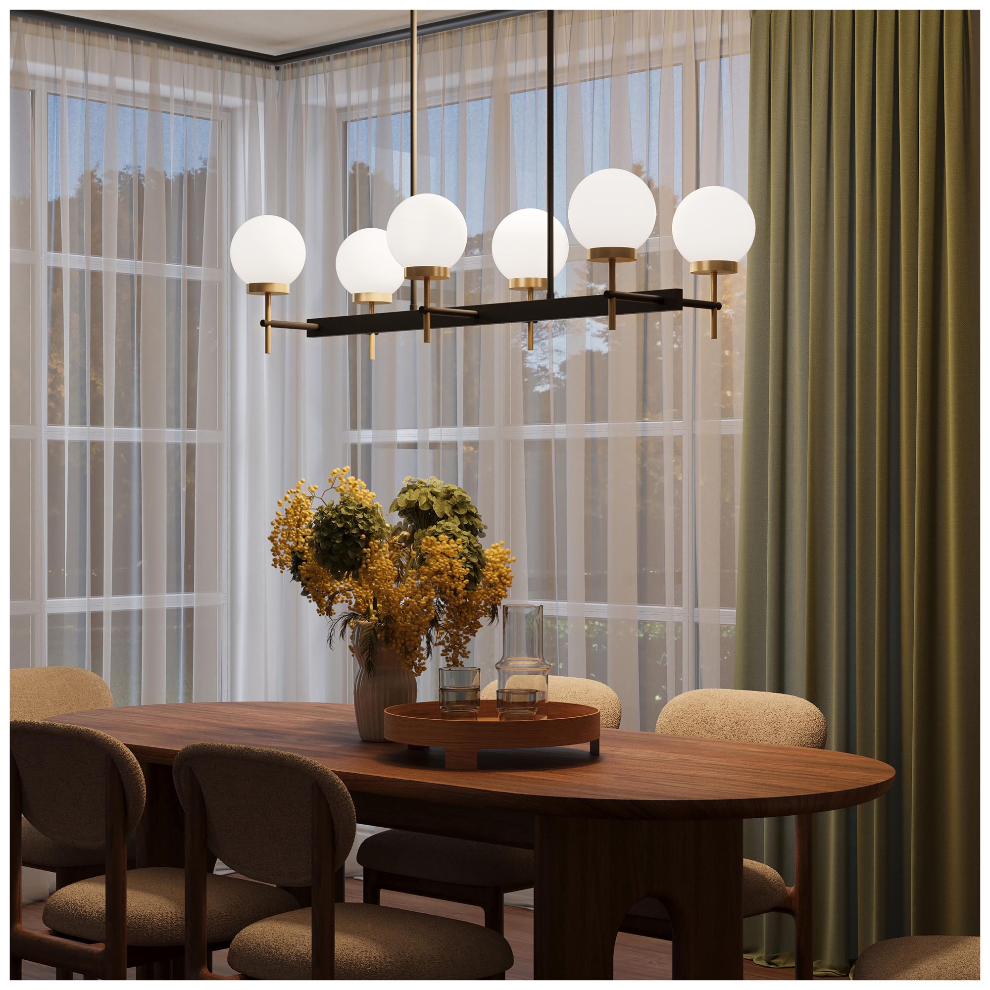 Image 4 Rigsby Six-Light  Linear Chandelier more views
