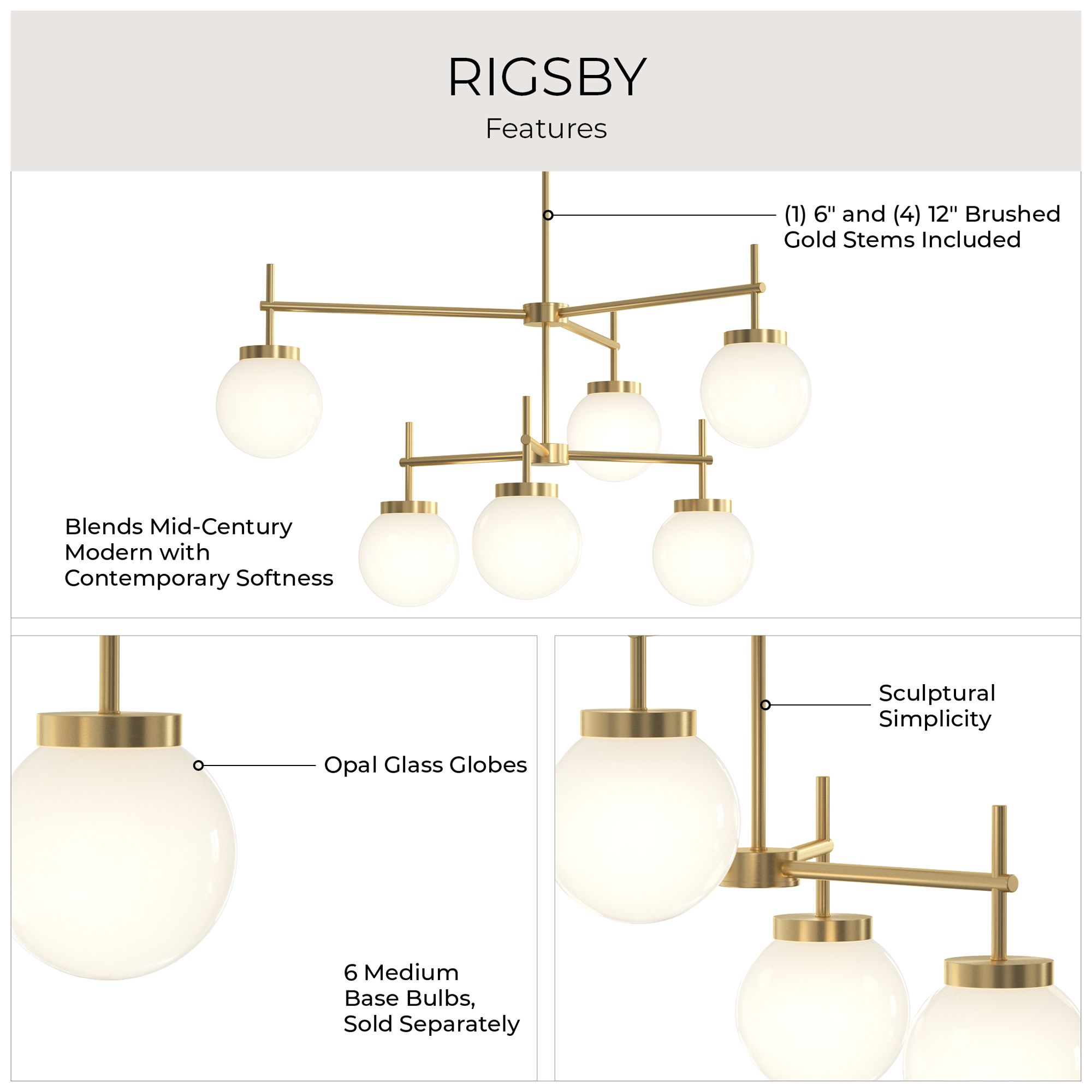 Rigsby Six-Light  Two-Tier Chandelier