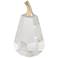 Rikker 6 3/4" High Transparent Glass Pear Figurine with Gold Top