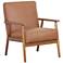Rikker Lummus Cognac Faux Leather Accent Chair