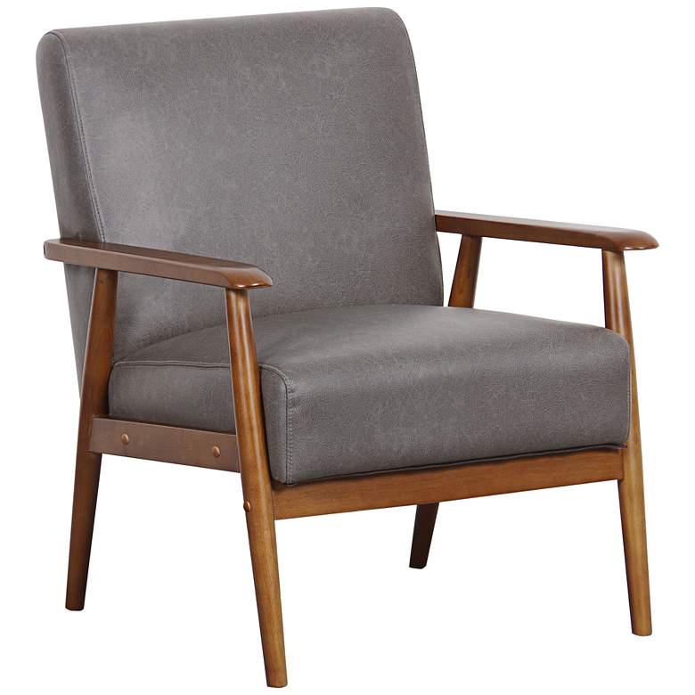 Image 1 Rikker Lummus Gray Faux Leather Accent Chair
