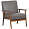 Rikker Lummus Gray Faux Leather Accent Chair