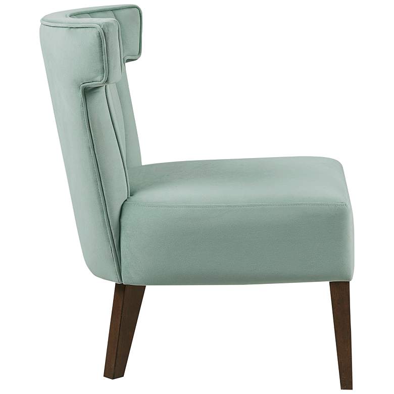 Image 5 Rile Light Blue Velvet Fabric Tufted Accent Lounge Chair more views