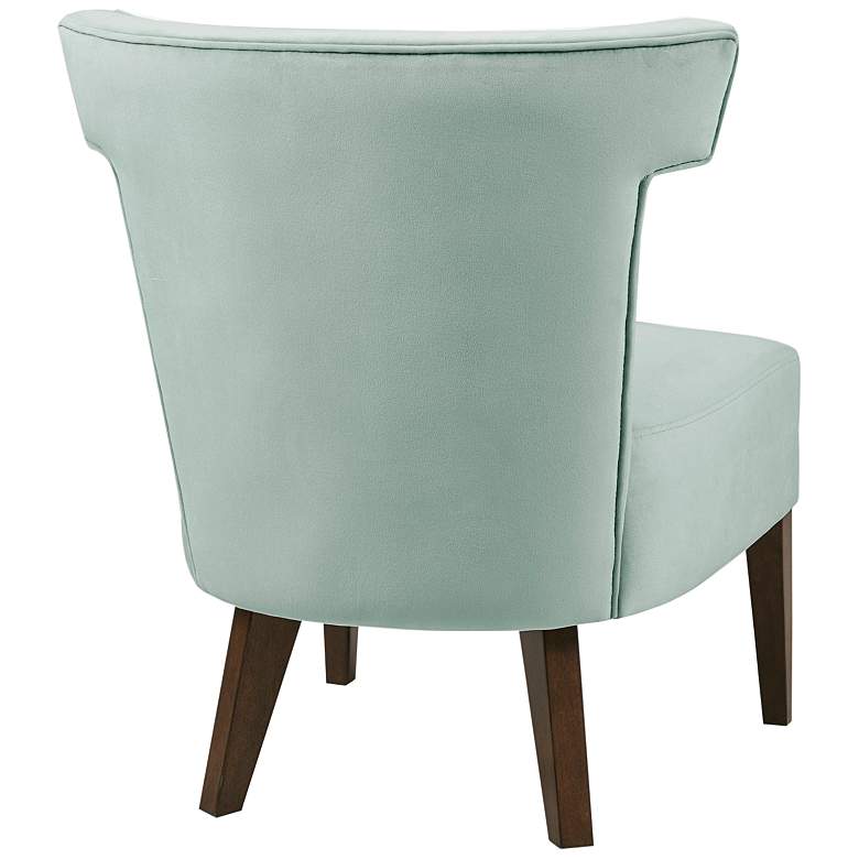 Image 6 Rile Light Blue Velvet Fabric Tufted Accent Lounge Chair more views