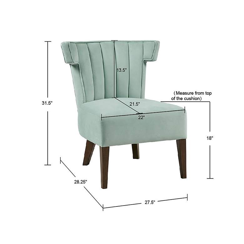 Image 7 Rile Light Blue Velvet Fabric Tufted Accent Lounge Chair more views