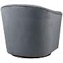 Rileigh Gray Velvet Fabric Barrel Swivel Accent Chair