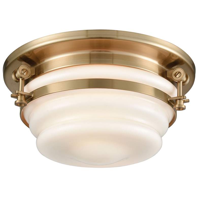 Image 1 Riley 12" Wide 2-Light Flush Mount - Satin Brass