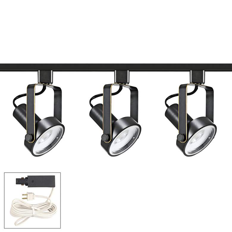 Image 1 Riley 20W 3-Light Dark Bronze LED Plug-In Linear Track Kit