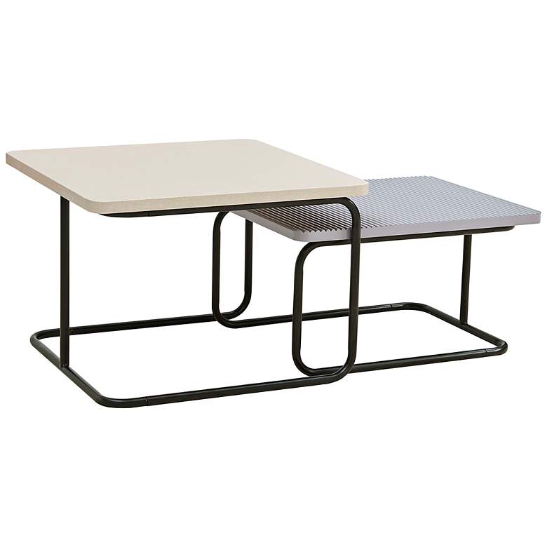 Image 2 Riley 23 1/4" Wide Cream and Gray Nesting Tables Set of 2