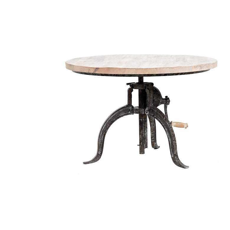 Image 3 Riley 28"W Black with Natural Wood Adjustable Coffee Table more views