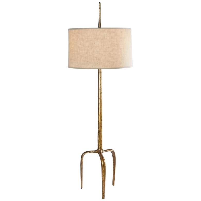 Image 1 Riley 73 inch High Gold Leaf Metal Tripod Floor Lamp